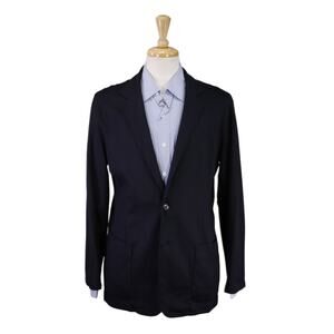 Paul Stuart Navy Blue Knit Wool Cardigan Sweater Blazer Medium 40S